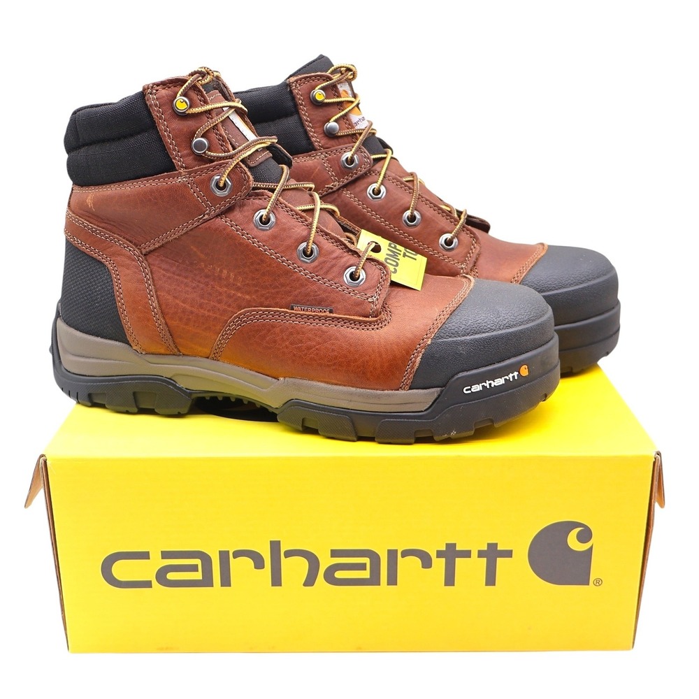 Carhartt Ground Force Work Boots Mens 9M Brown Leather Composite Toe CME6355 NIB